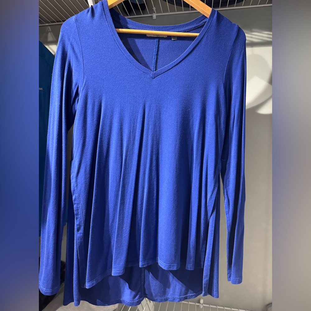 DEX Blue V-Neck Long Sleeve Women's Top - Picture 1 of 4